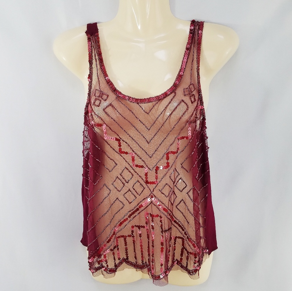 *SOLD* Passport by Mandee Red Sheer Sequin